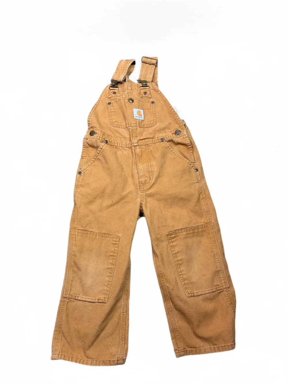 Carhartt Kids Tan/Brown Duck Canvas Overalls